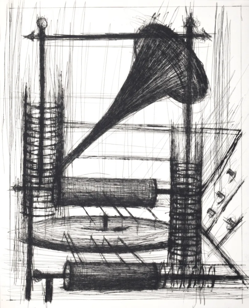 Гравюра Сухой Иглой Buffet - Voyages fantastiques de Cyrano de Bergerac, 1958