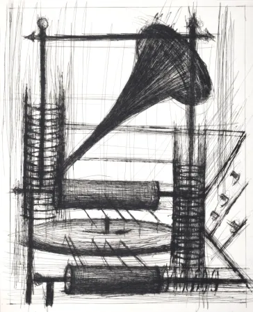 Гравюра Сухой Иглой Buffet - Voyages fantastiques de Cyrano de Bergerac, 1958