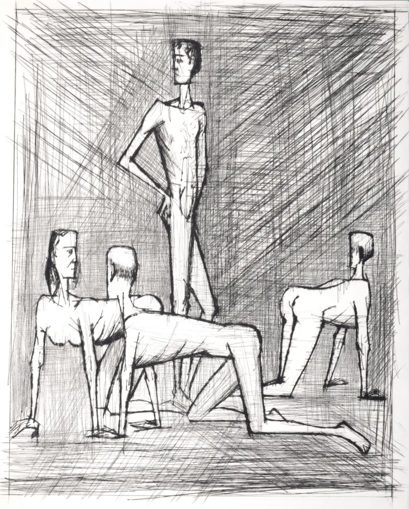 Гравюра Сухой Иглой Buffet - Voyages fantastiques de Cyrano de Bergerac, 1958