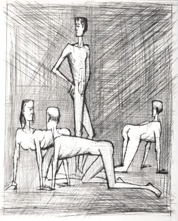 Гравюра Сухой Иглой Buffet - Voyages fantastiques de Cyrano de Bergerac, 1958