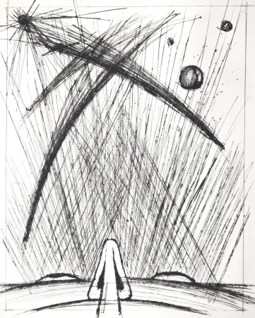 Гравюра Сухой Иглой Buffet - Voyages fantastiques de Cyrano de Bergerac, 1958