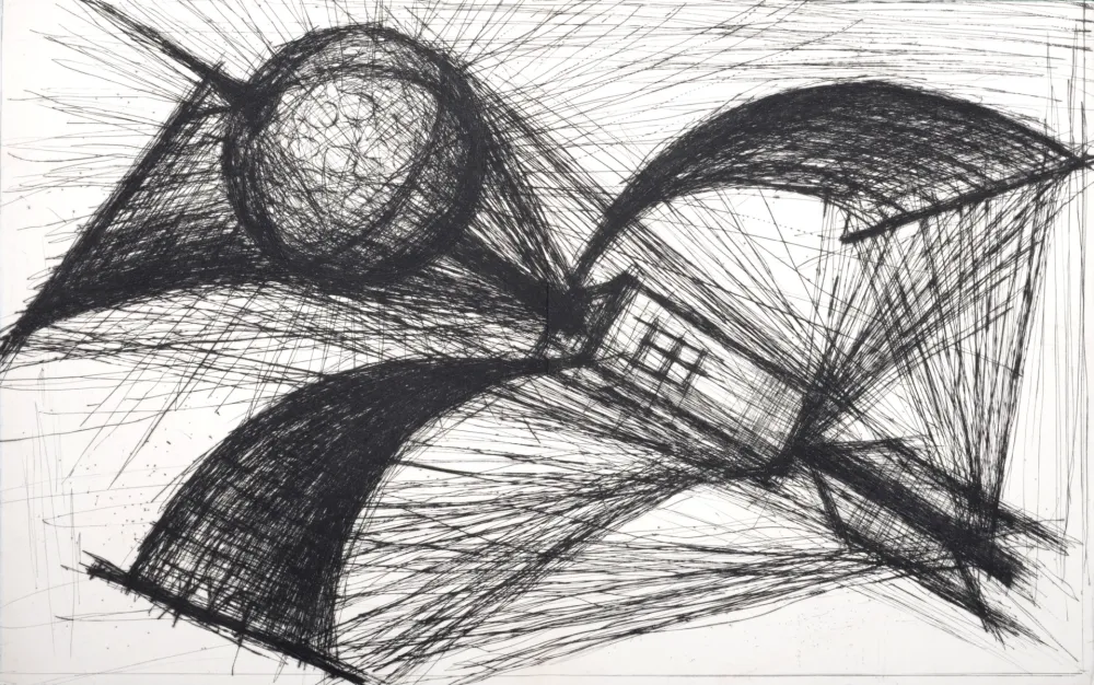 Гравюра Сухой Иглой Buffet - Voyages fantastiques de Cyrano de Bergerac, 1958