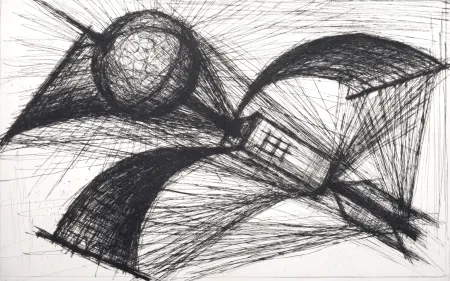 Гравюра Сухой Иглой Buffet - Voyages fantastiques de Cyrano de Bergerac, 1958