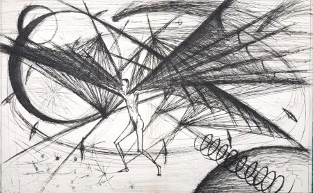 Гравюра Сухой Иглой Buffet - Voyages fantastiques de Cyrano de Bergerac, 1958