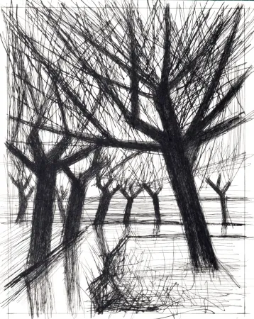 Гравюра Сухой Иглой Buffet - Voyages fantastiques de Cyrano de Bergerac, 1958