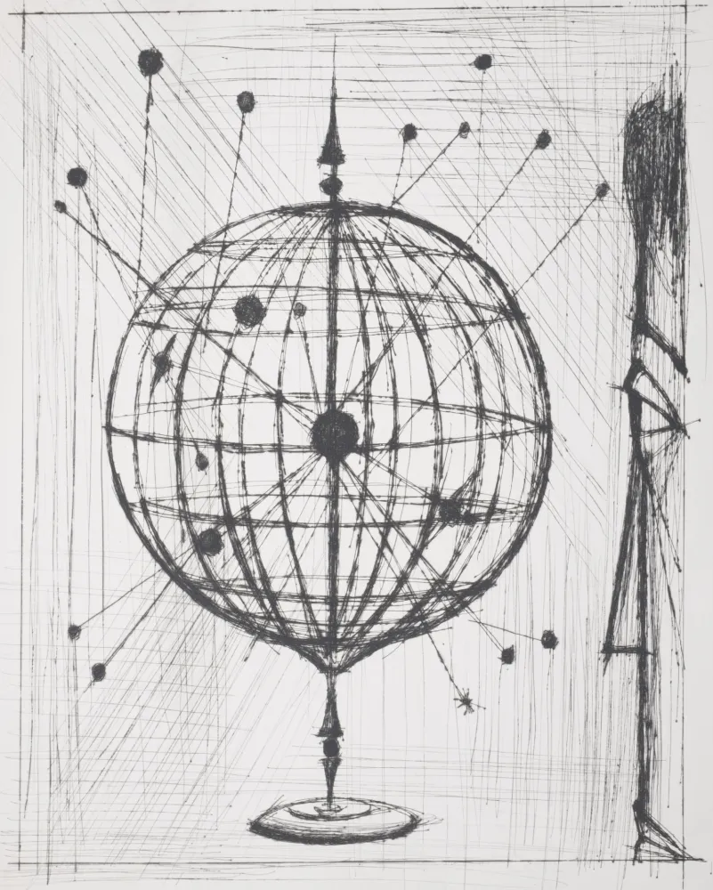 Гравюра Сухой Иглой Buffet - Voyages fantastiques de Cyrano de Bergerac, 1958