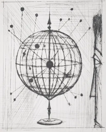 Гравюра Сухой Иглой Buffet - Voyages fantastiques de Cyrano de Bergerac, 1958