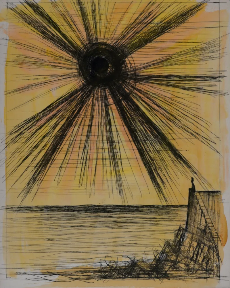 Гравюра Buffet - Voyages fantastiques de Cyrano de Bergerac, 1958