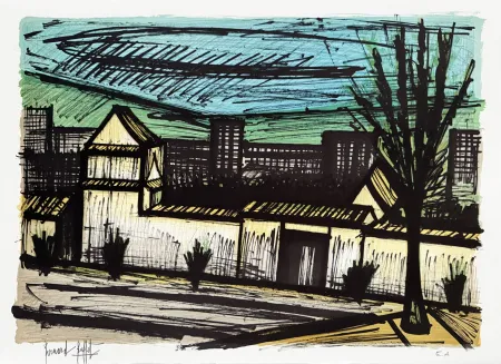 Литография Buffet - Vue depuis l'hôtel, Kyoto