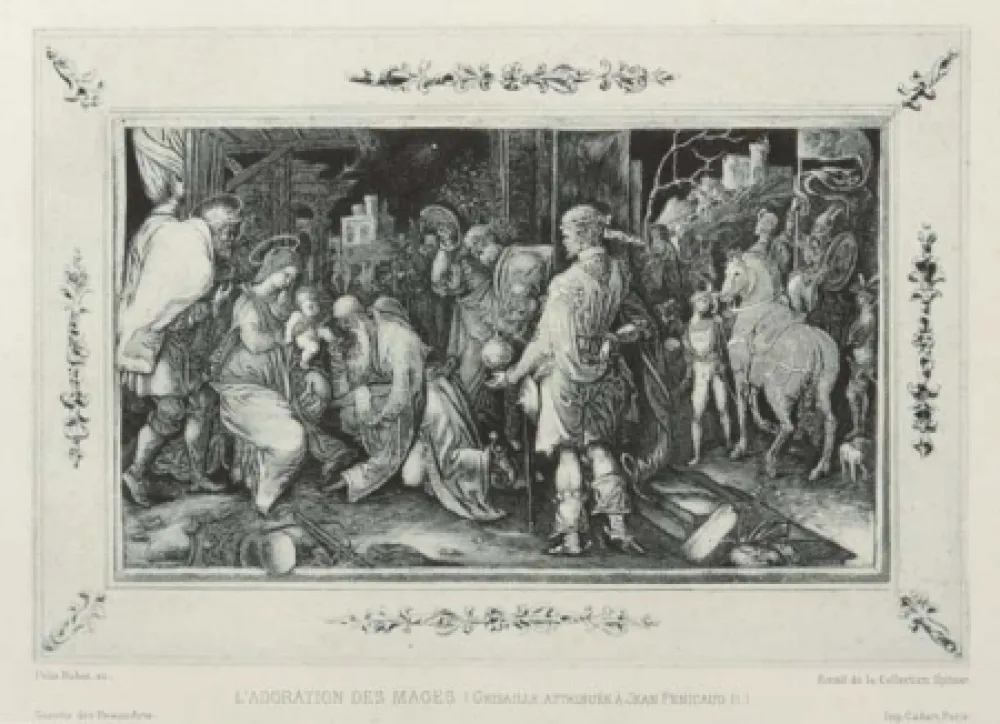 Офорт И Аквитанта Buhot - L'adoration des mages