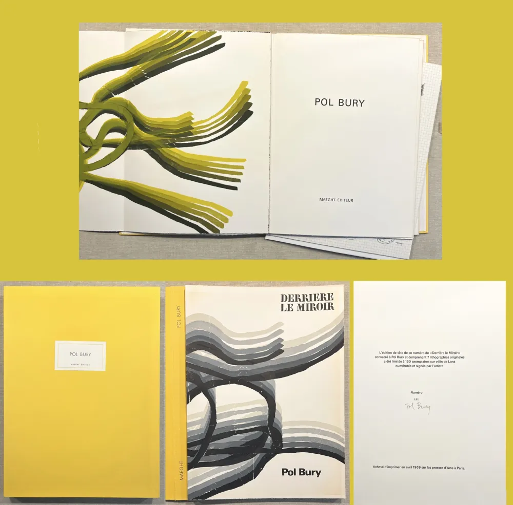 Иллюстрированная Книга Bury - Derrière le Miroir n° 178. POL BURY. Janvier 1969. TIRAGE DE LUXE SIGNÉ..