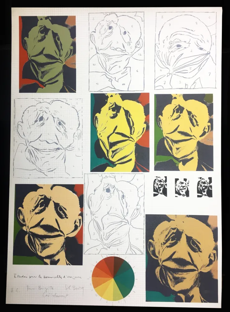 Литография Bury - Étude pour « Les Demoiselles d’Avignon », 1973.