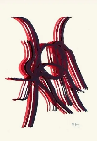 Литография Bury - Quatre bâtons entre deux