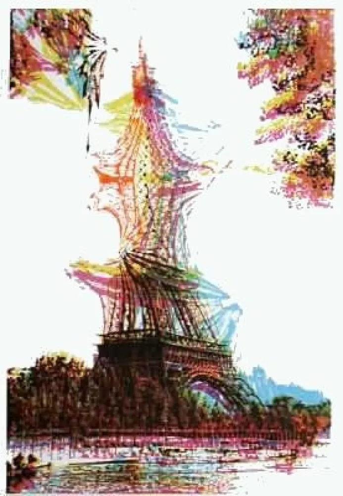 Литография Bury - Quatre tours Eiffel superposées