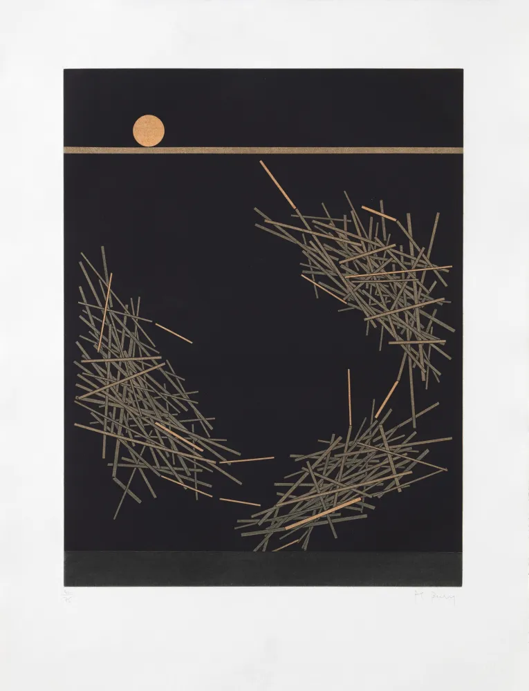 Гравюра Bury - Trois groupes de barres tournantes