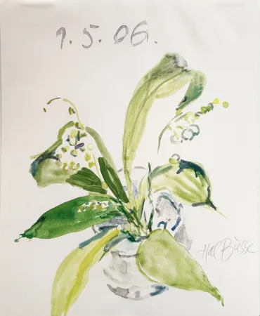 Монотип Busse - Hal Busse Female artist original watercolour