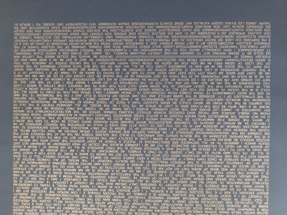 Сериграфия Byars - The golden Tower, 1974. Diptychon. 