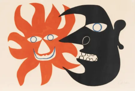 Литография Calder - Black Moon and Red Sun, ca