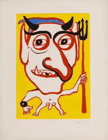 Акватинта Calder - Le diable (portrait de Constantin Tacou)
