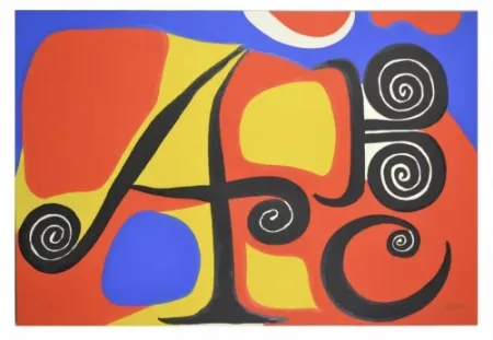 Литография Calder - Le Lettres