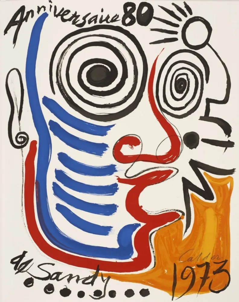 Литография Calder - Lithographie sur vélin d'Arches. Signée 