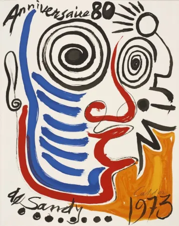 Литография Calder - Lithographie sur vélin d'Arches. Signée 