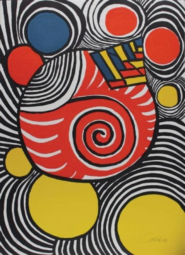 Литография Calder - Spiral and Pyramid