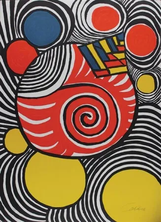 Литография Calder - Spiral and Pyramid