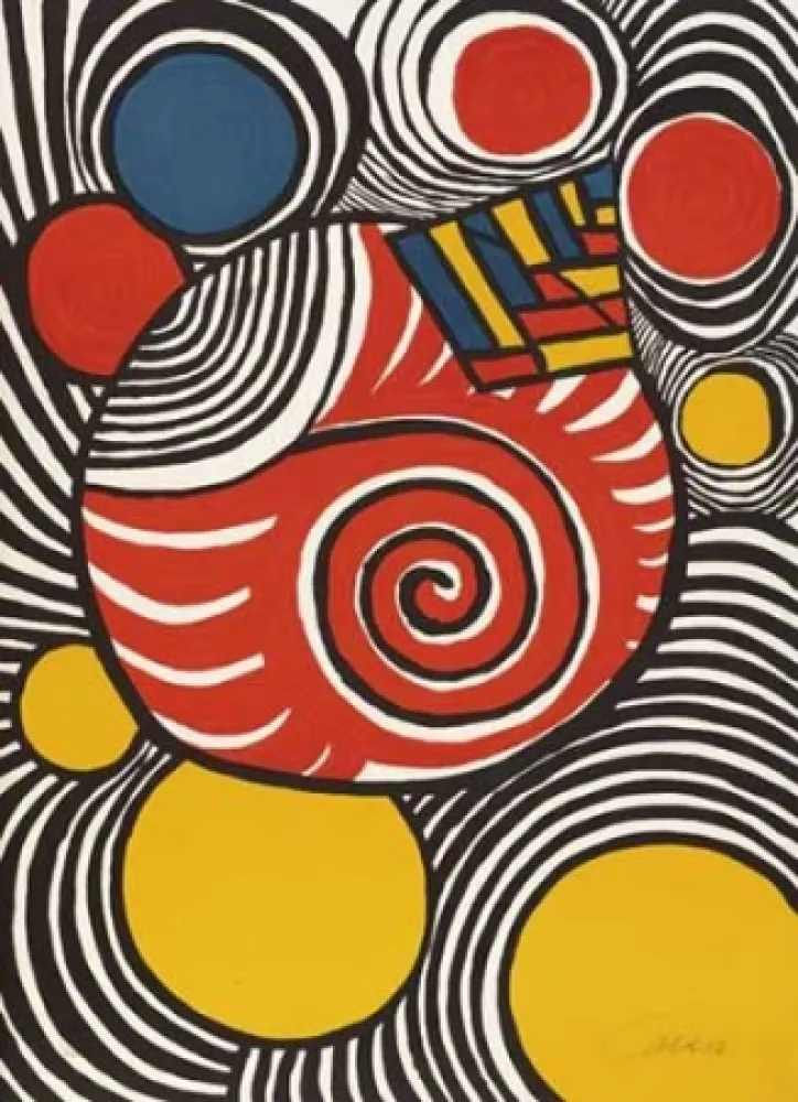 Литография Calder - Spirales et pyramides