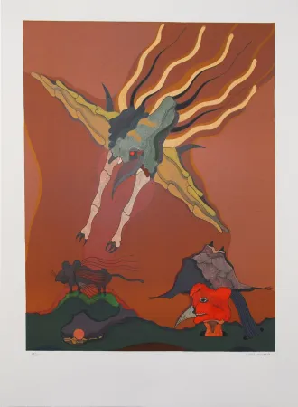 Литография Camacho  - Catching Bird