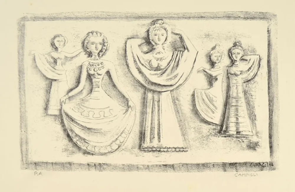 Литография Campigli - DANZE NOTTURNE, 1944