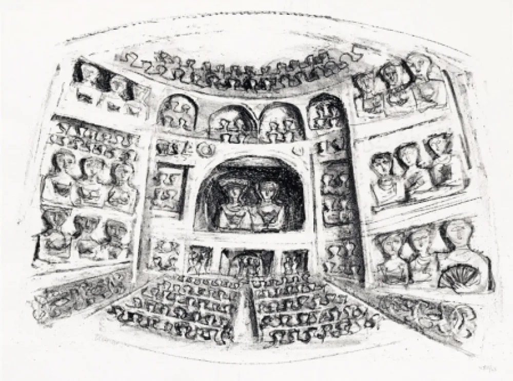 Литография Campigli - Teatro