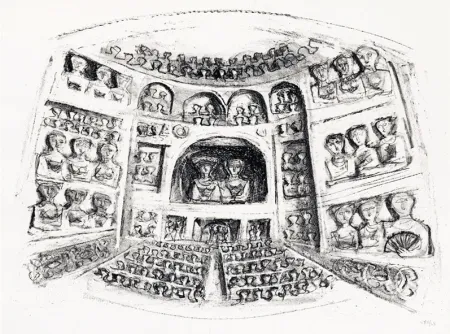 Литография Campigli - Teatro