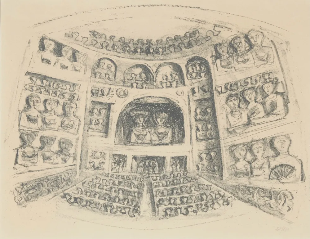 Литография Campigli - TEATRO I - Theatre