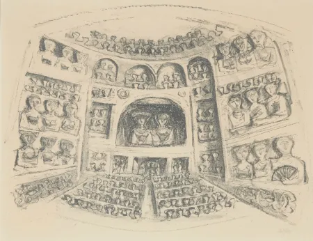 Литография Campigli - TEATRO I - Theatre
