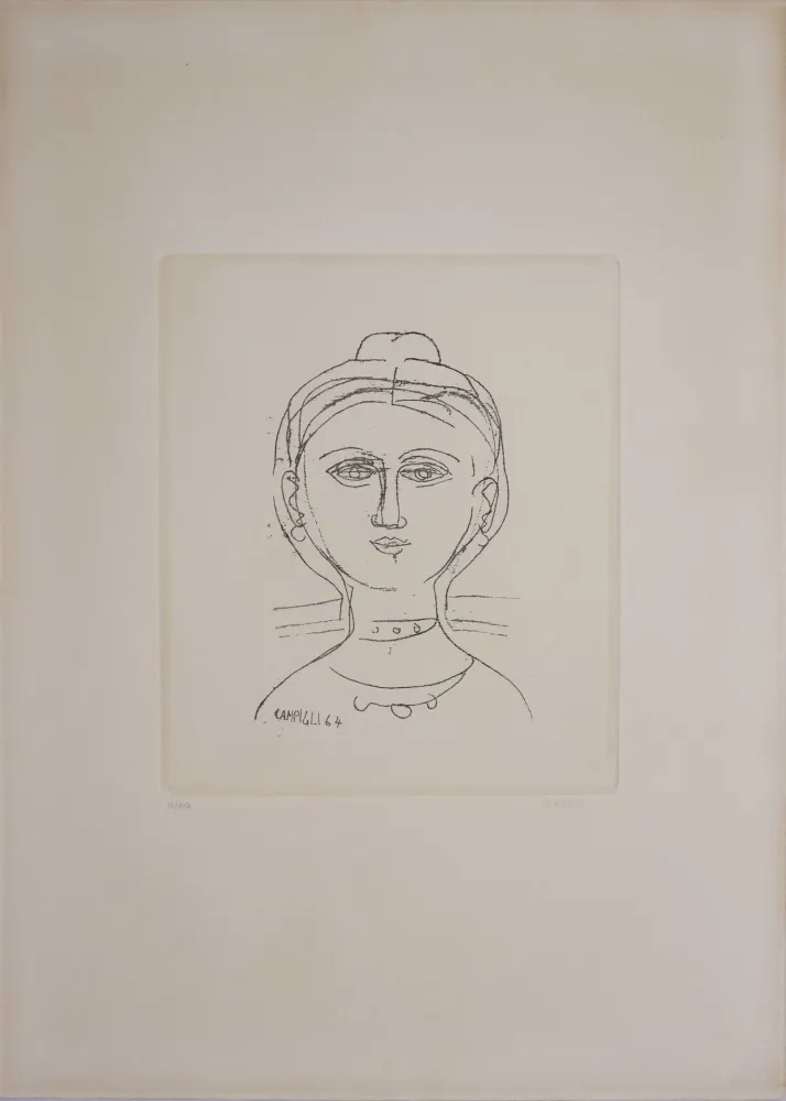 Гравюра Campigli - Volto femminile