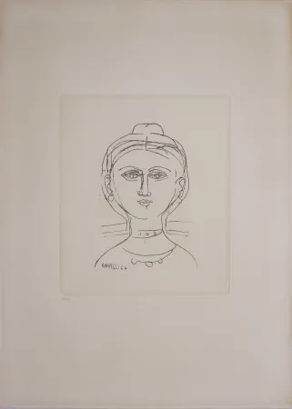 Гравюра Campigli - Volto femminile