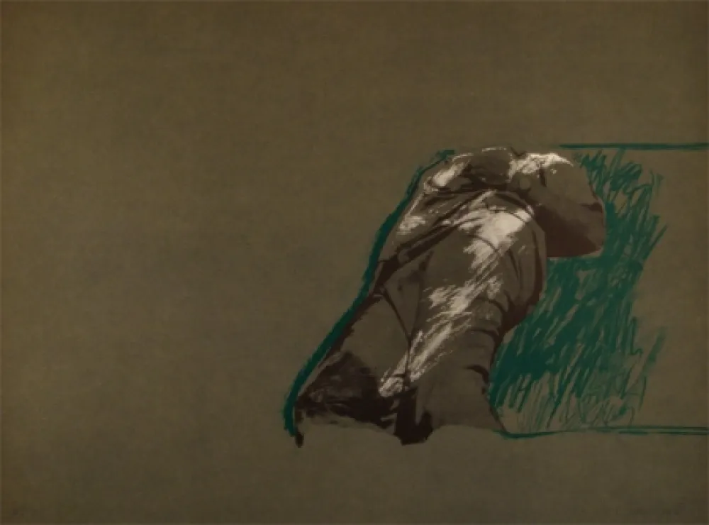 Литография Canogar - Figura sobre la Hierba