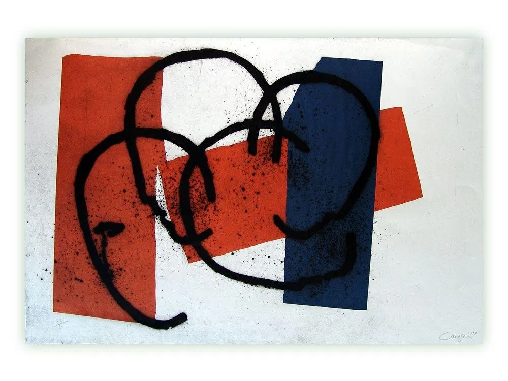 Гравюра Canogar - Serie constructivista n-3-90