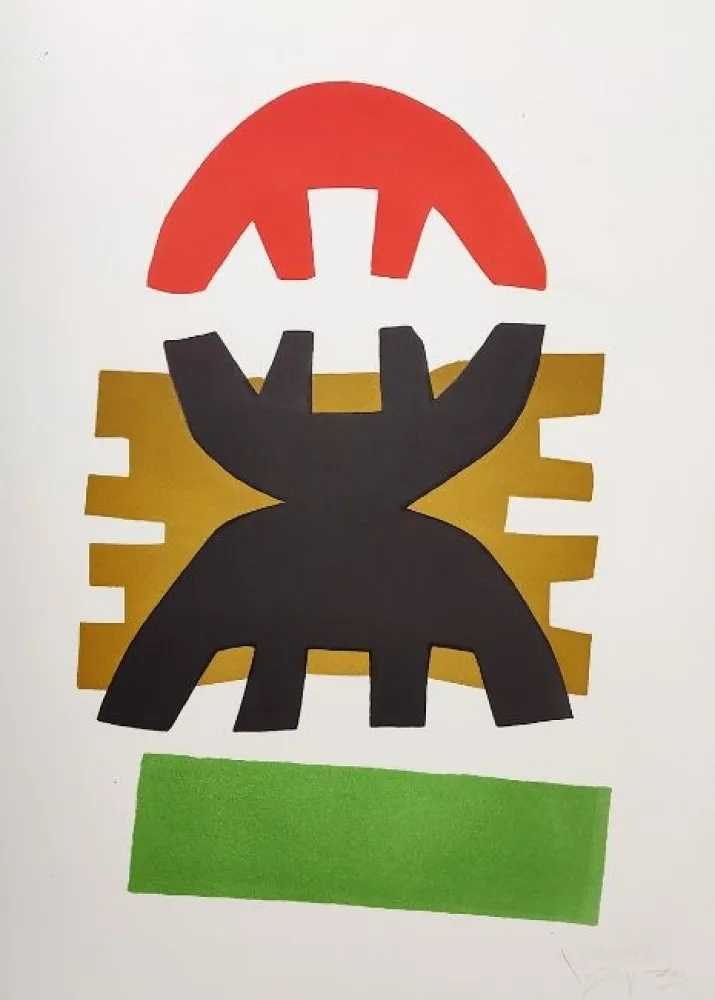 Литография Capogrossi - Biglietto di auguri per la Galerie im Erker