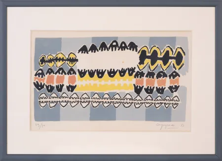 Литография Capogrossi - Giuseppe Capogrossi (1900-1972) - Coloured lithograph on paper - 1953