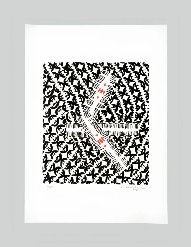 Литография Capogrossi - Giuseppe capogrossi (1900–1972) - Lithography on Fabriano paper - 1957