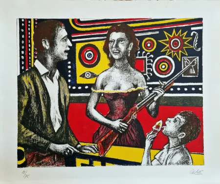 Литография Carletti - Tiro a segno