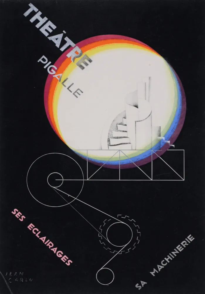 Литография Carlu - Théâtre Pigalle, ses éclairages, sa machinerie, c. 1929