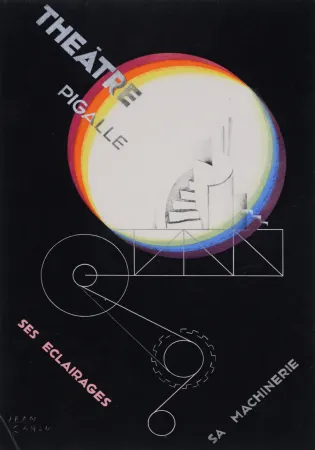 Литография Carlu - Théâtre Pigalle, ses éclairages, sa machinerie, c. 1929