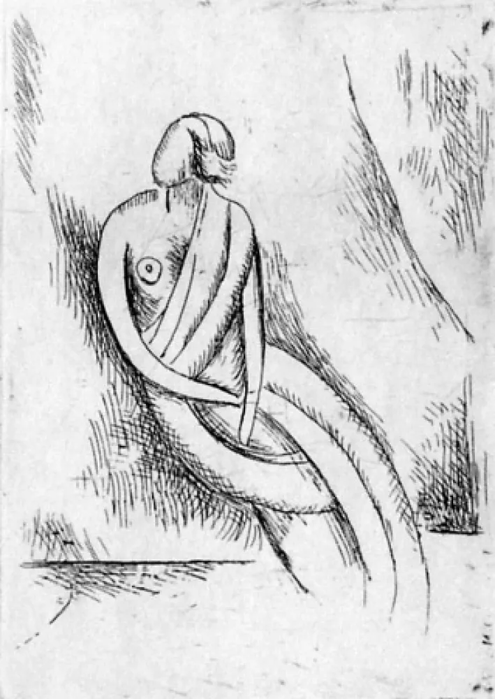 Офорт Carra - Figura femminile