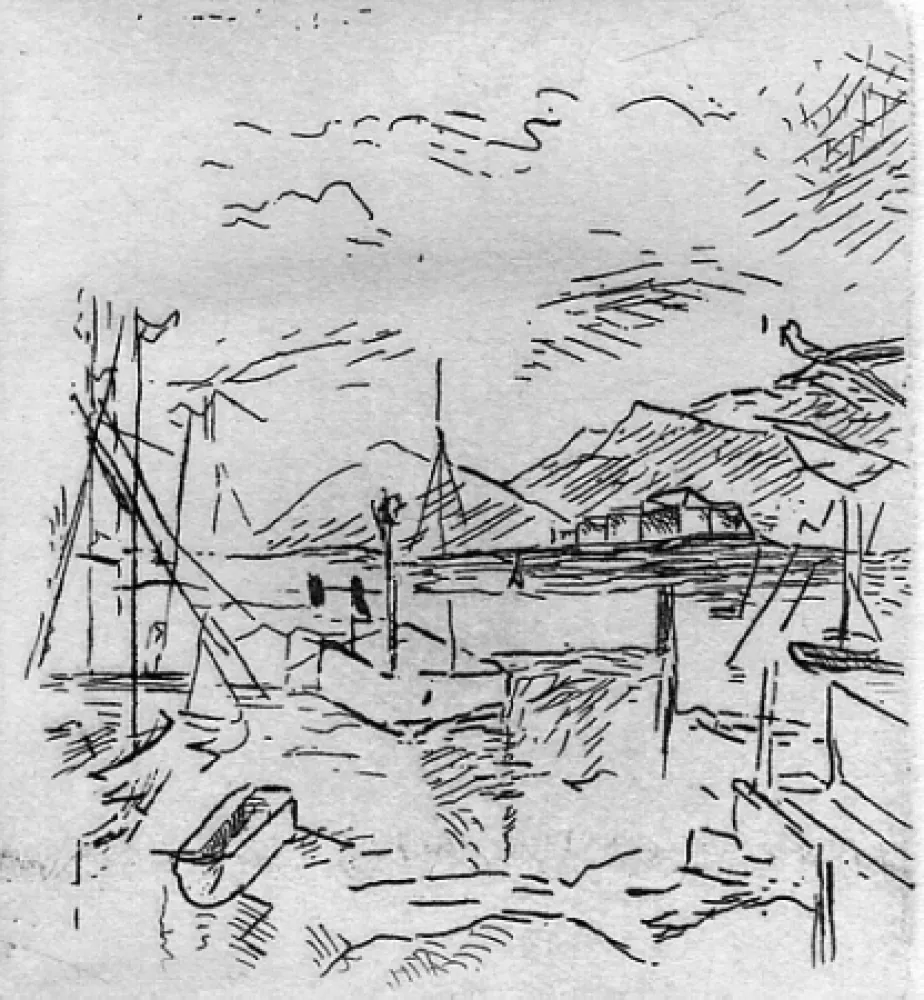 Гравюра Carra - Piccolo molo I, 1924