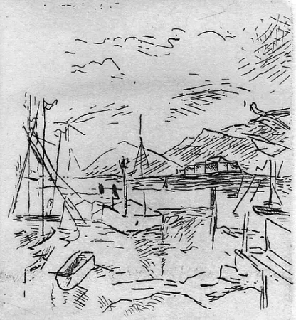 Гравюра Carra - Piccolo molo I, 1924