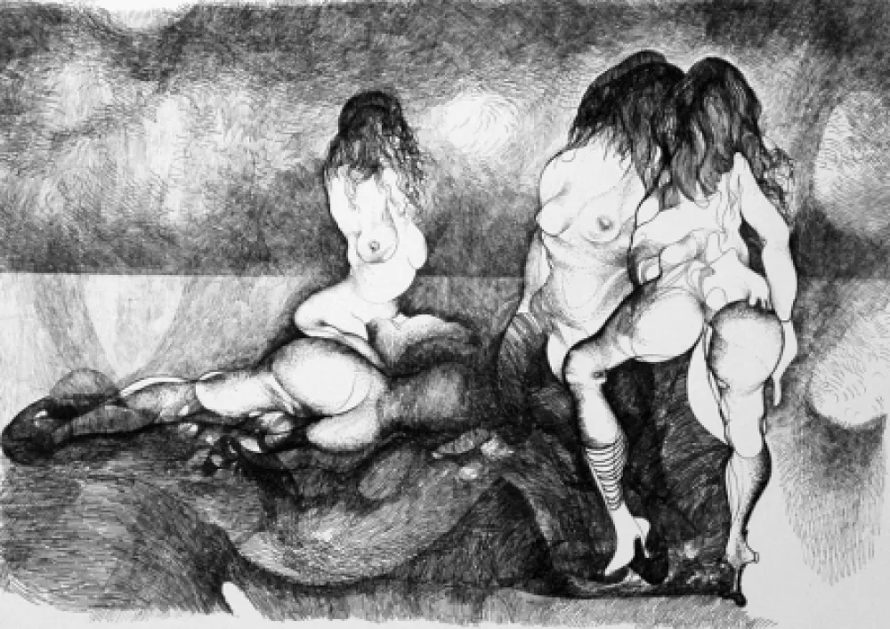 Офорт Carrera - Giochi sulla spiaggia