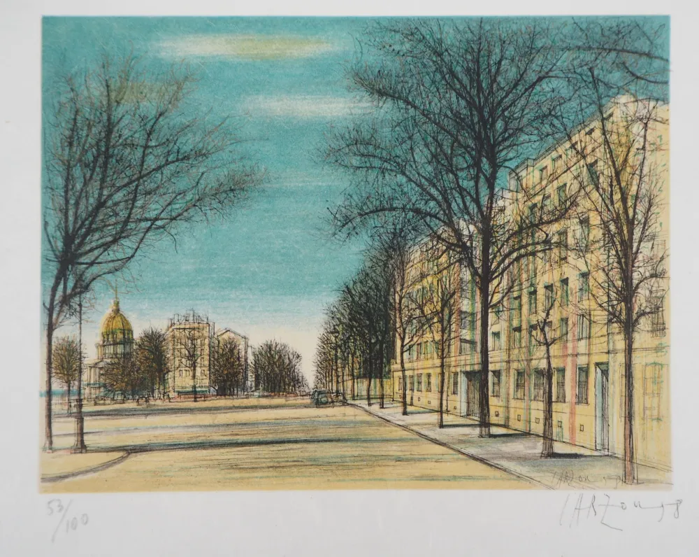 Литография Carzou - Paris, Boulevard des Invalides